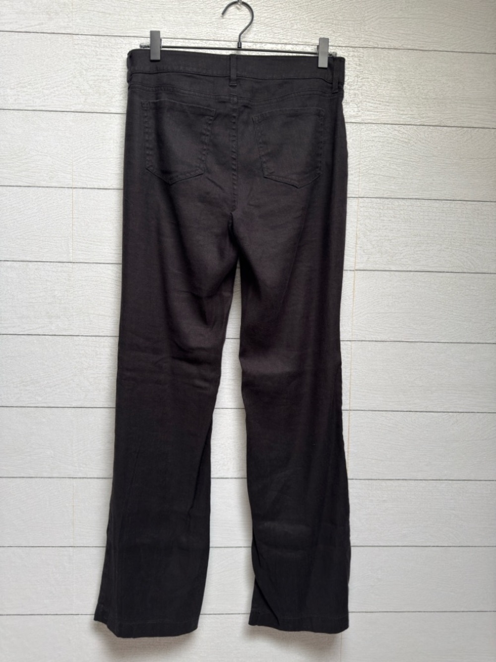 Curves 360 NYDJ Black Linen Blend Straight Leg Pants Stretch Slim Size 4 - Picture 10 of 16